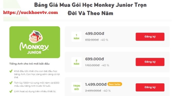 Monkey Junior trọn đời giá bao nhiêu?